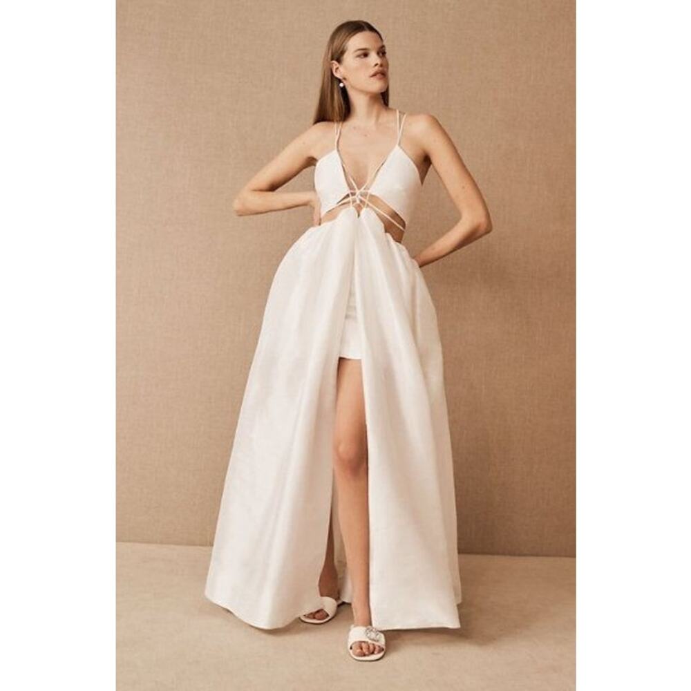 New ANTHROPOLOGIE Helen O'Connor Super Nova Dress $899 US SIZE 6 WHITE - Picture 1 of 7